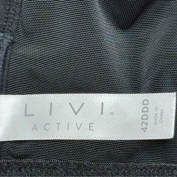 Livi Active Black and Pink Sports Bra with Asymmetrical Design - Picture 9 of 12